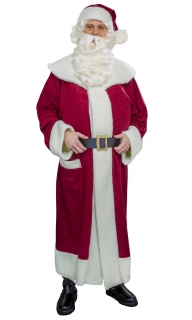 Nikolausmantel weinrot mit Mütze und Gürtel Weihnachtskostüm