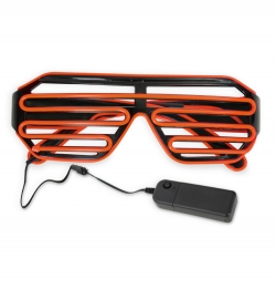 LED-Brille orange coole Leuchtbrille Faschingsbrille