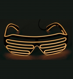 LED-Brille gelb coole Leuchtbrille Faschingsbrille