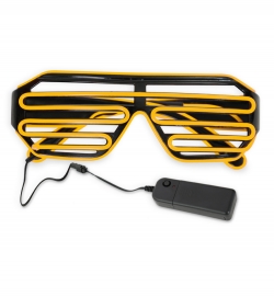 LED-Brille gelb coole Leuchtbrille Faschingsbrille