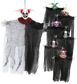 Halloween Horror Skelett Deko Clown Hänger ca. 50cm diverse Farben