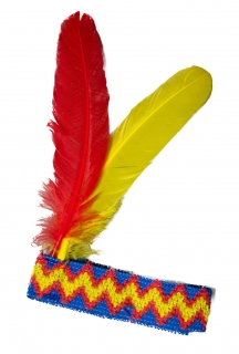 Indianer Stirnband blau mit Federn