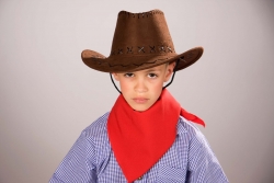 Cowboyhut für Kinder Kunstleder, braun