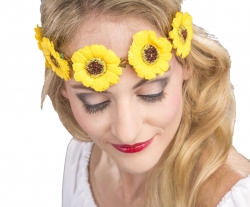 Stirnband Kopfband mit gelben Blüten