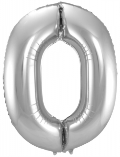 Folienballon Zahl silber, ca. 86 cm
