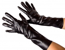 Handschuhe glänzend schwarz