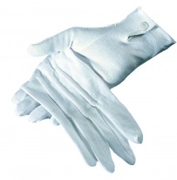 Baumwoll-Handschuhe Herren, weiß mit Knopf, Größe XL