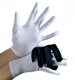 Baumwoll-Handschuhe Damen und Herren, weiß oder schwarz
